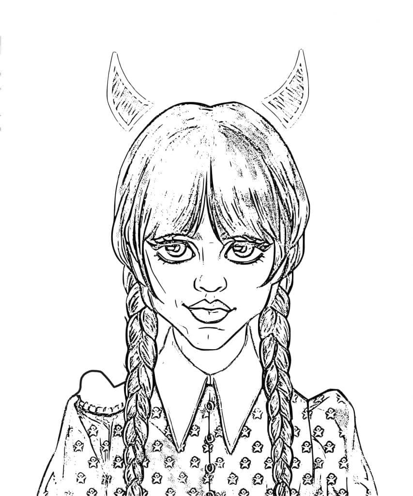 Paha Wednesday Addams Värityskuva