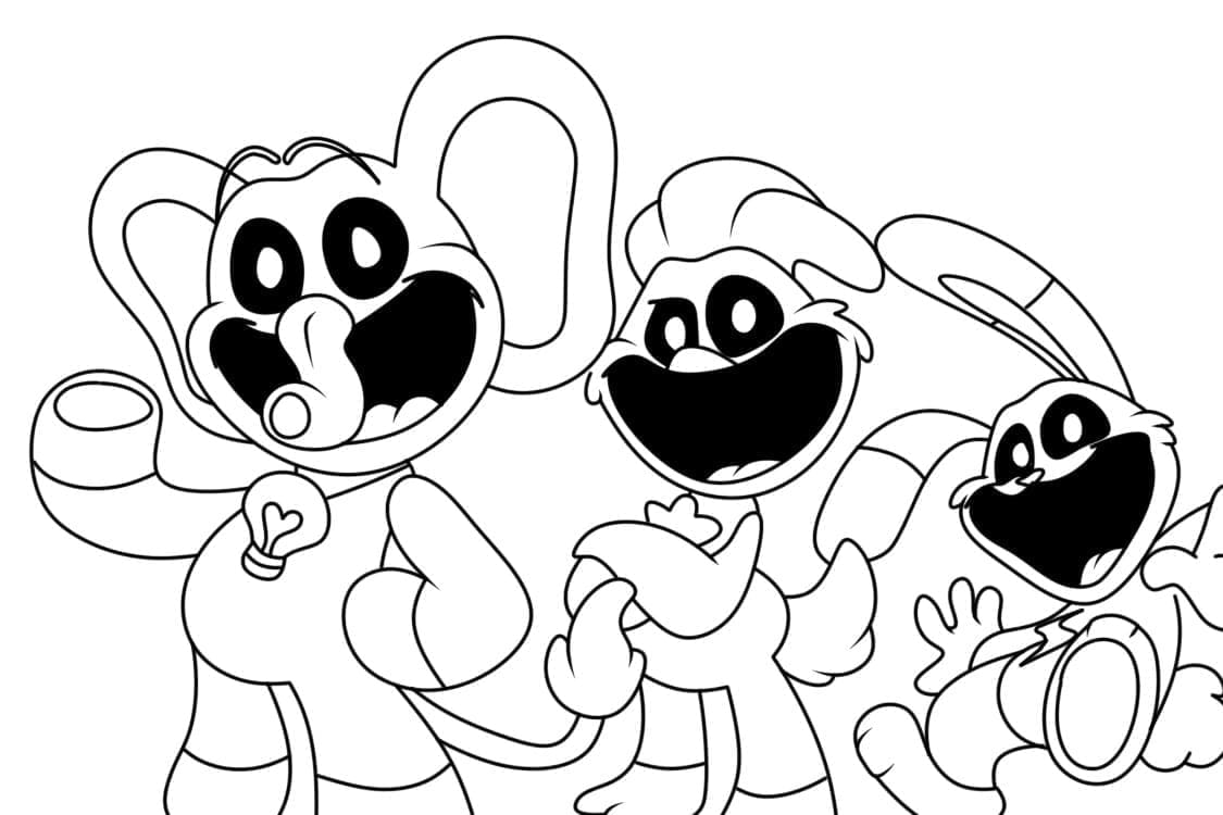 Smiling Critters coloring pages