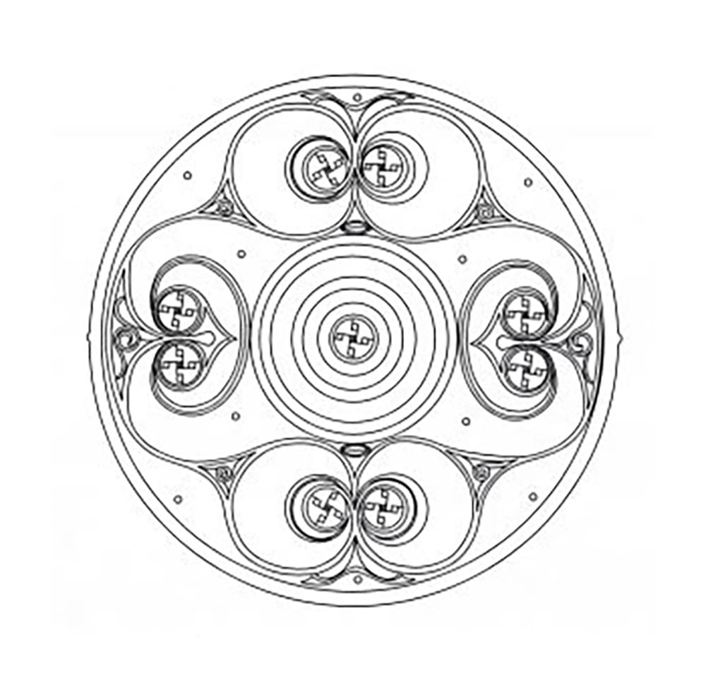 Yksinkertainen mandala Värityskuva