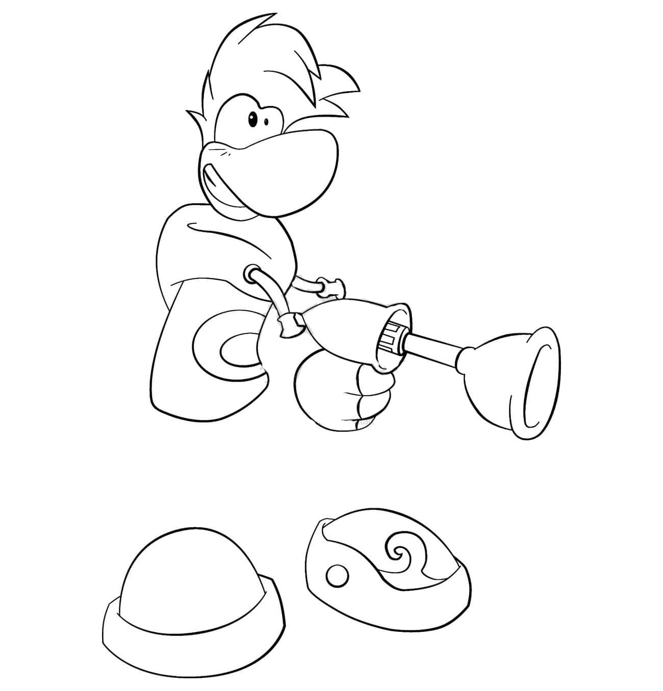 Rayman aseella Värityskuva