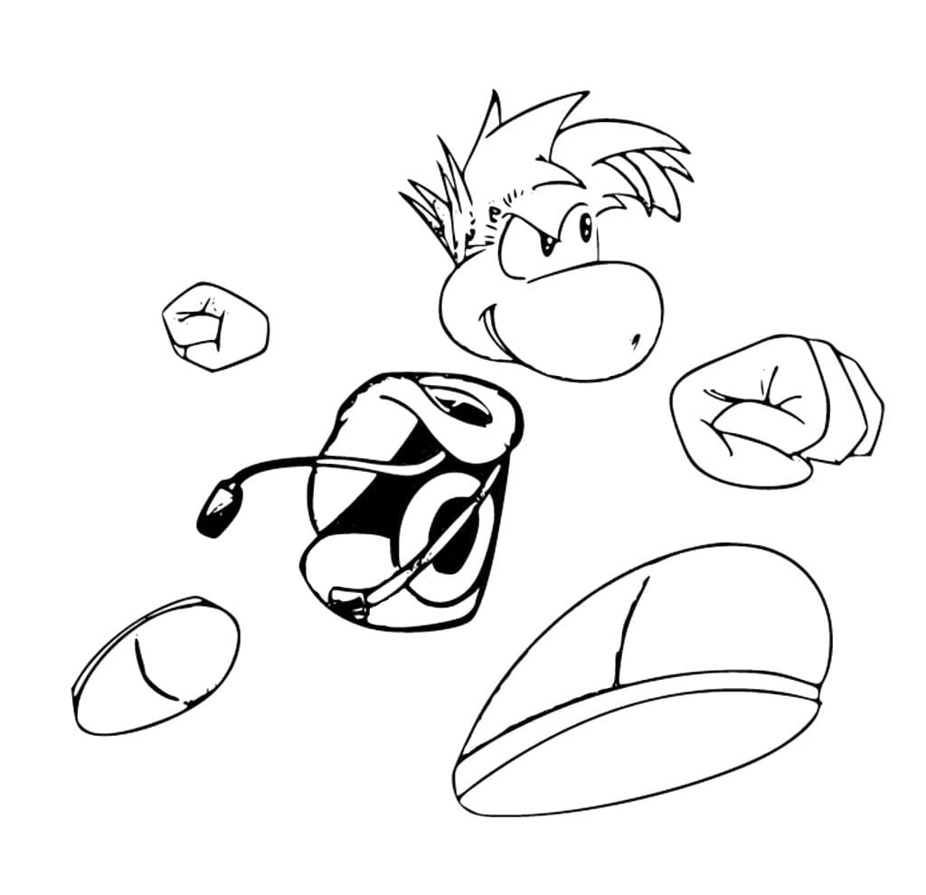 Rayman juoksi nopeasti Värityskuva