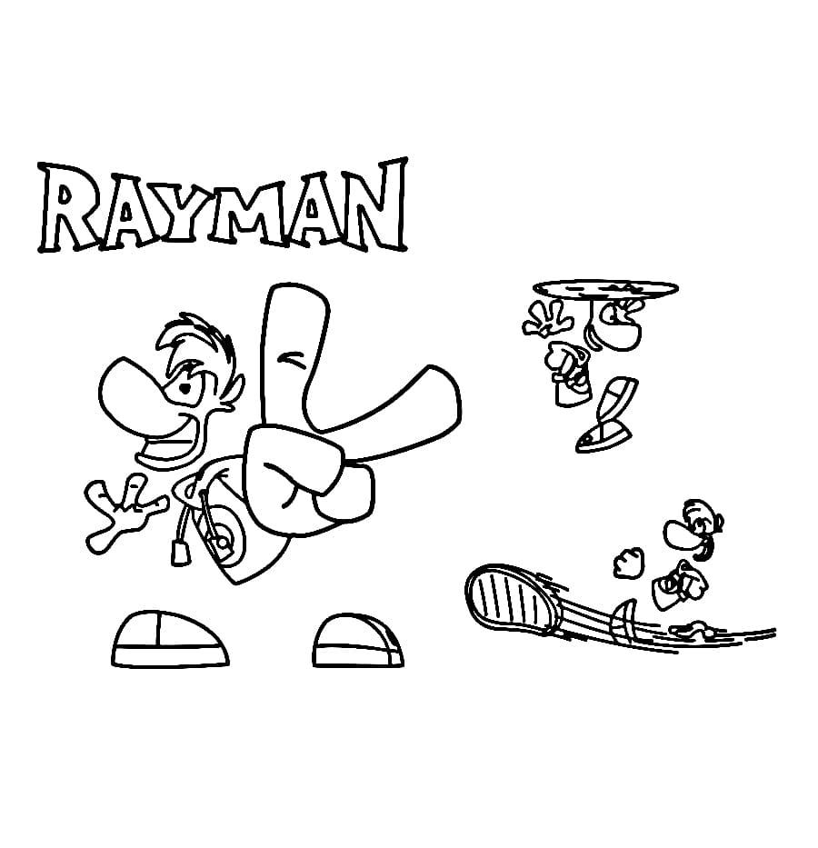 Rayman on hyvällä tuulella Värityskuva