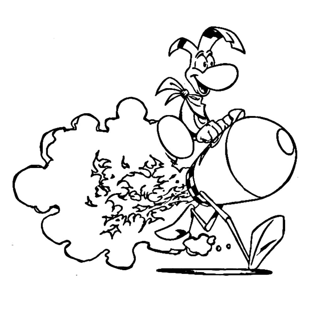 Rayman raketissa Värityskuva