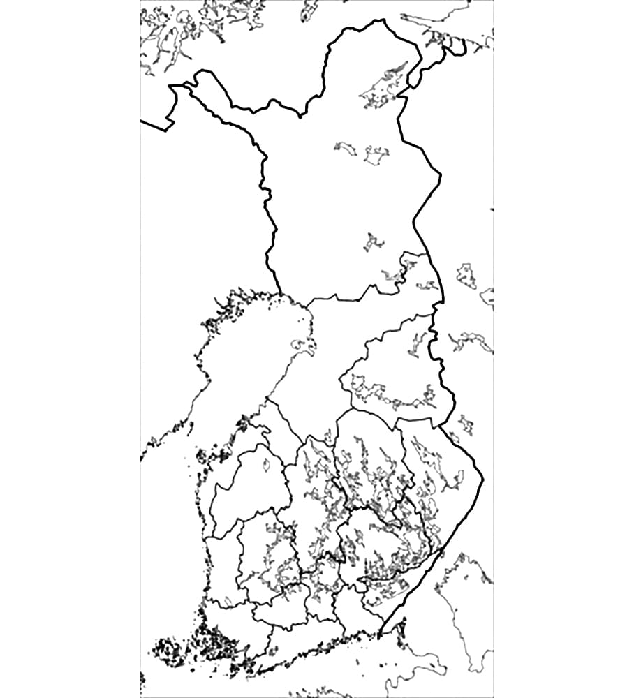 Suomen järvi kartta Värityskuva