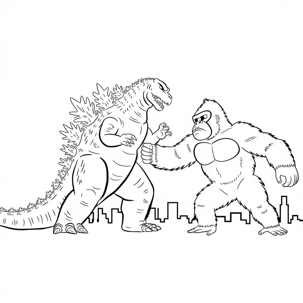 Godzilla ja King Kong Värityskuvat