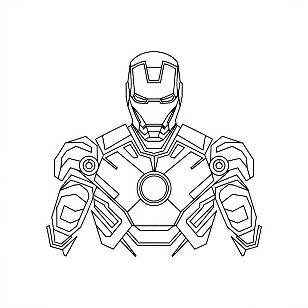 Iron Man ääriviivat Värityskuva