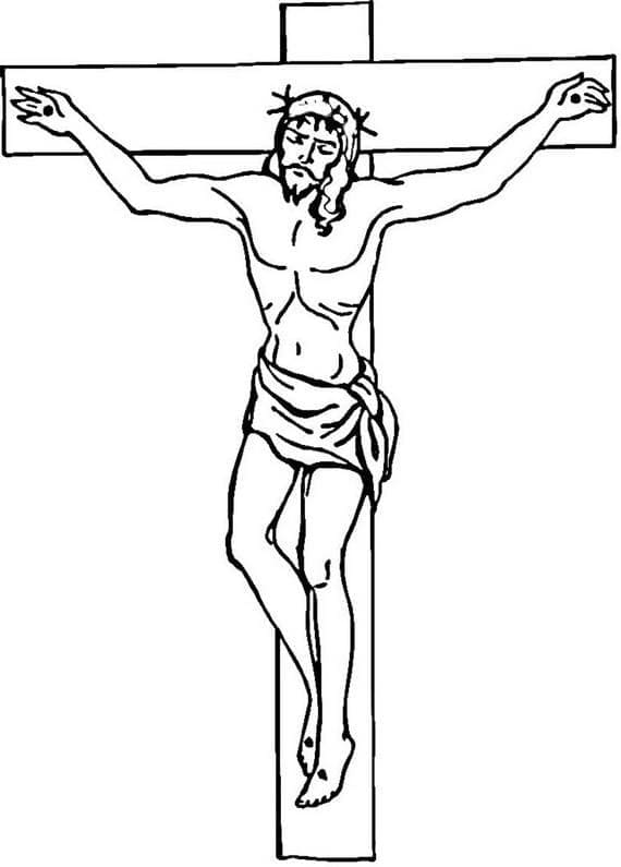 Jeesus pitkäperjantai Värityskuva