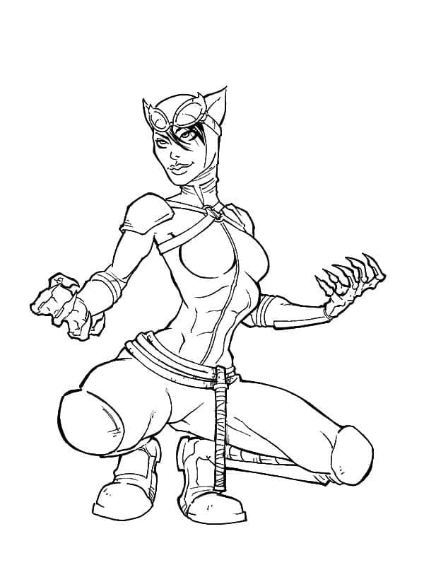 Kaunis Catwoman Värityskuva
