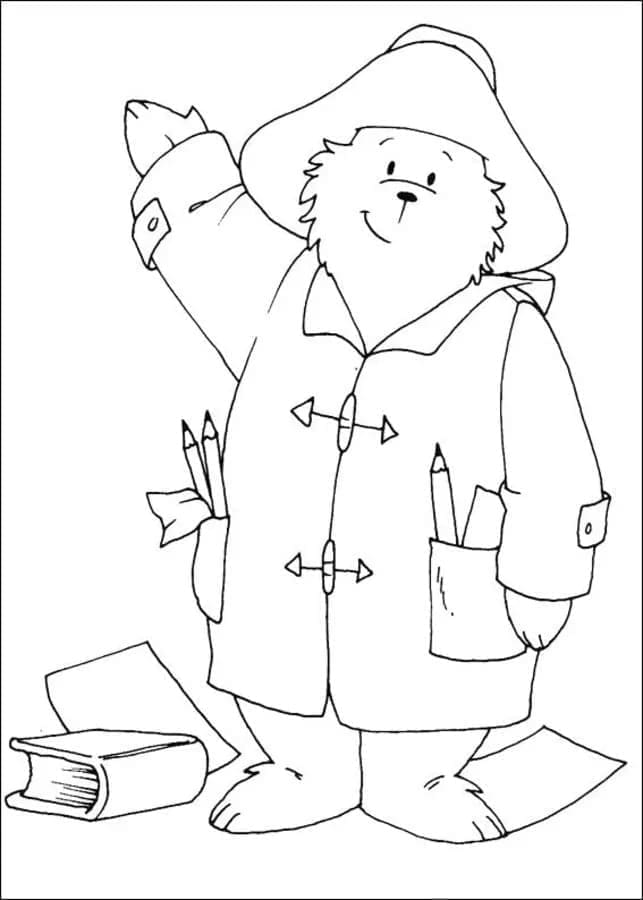 Paddington heiluttaa kättään Värityskuva