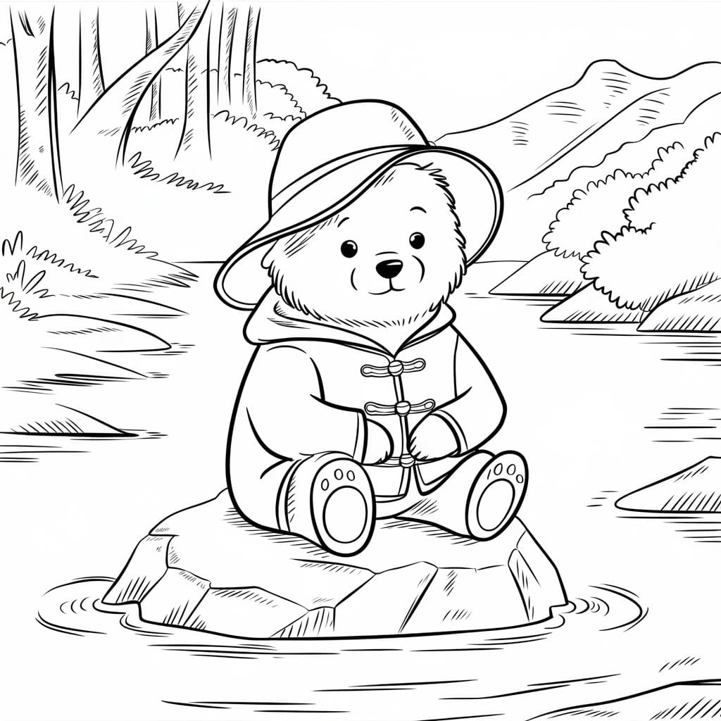 Pikku Paddington metsässä Värityskuva