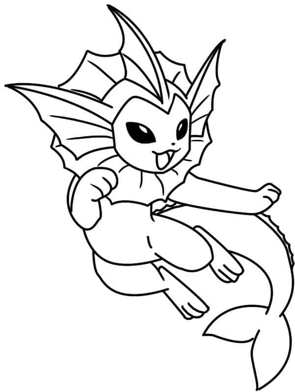 Vaporeon ilmainen lapsille Värityskuva