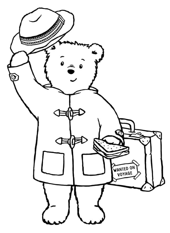 Ystävällinen Paddington Värityskuva