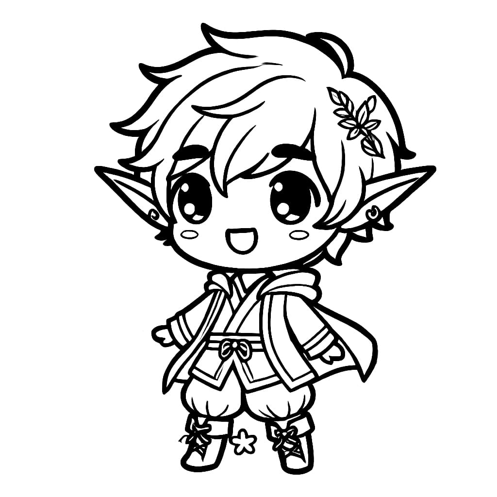 Chibi Elf poika Värityskuva