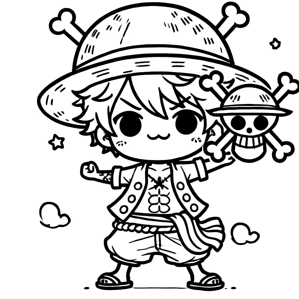 Chibi One Piece Värityskuva