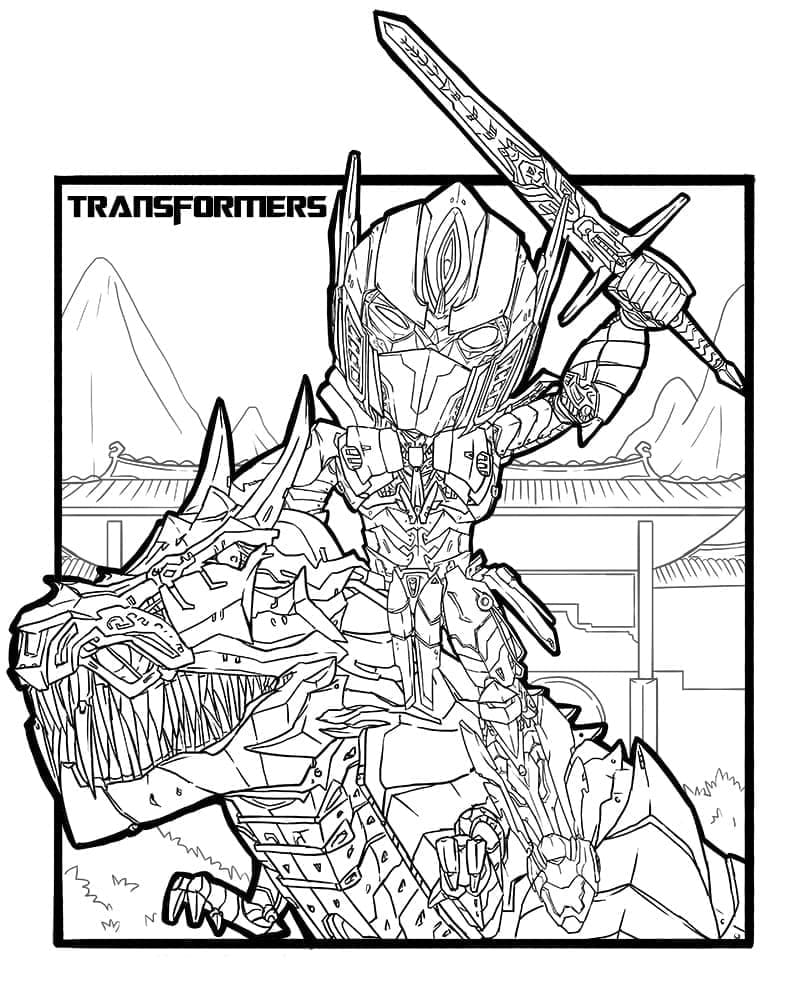 Chibi Optimus ja Grimlock Värityskuva