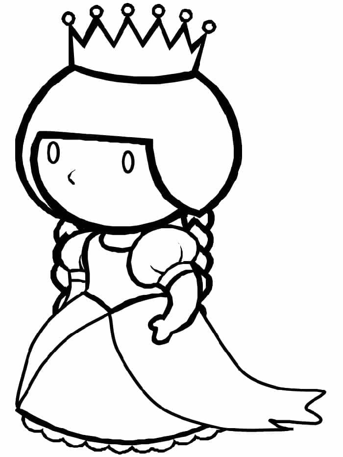 Chibi kuningatar yksinkertainen Värityskuva