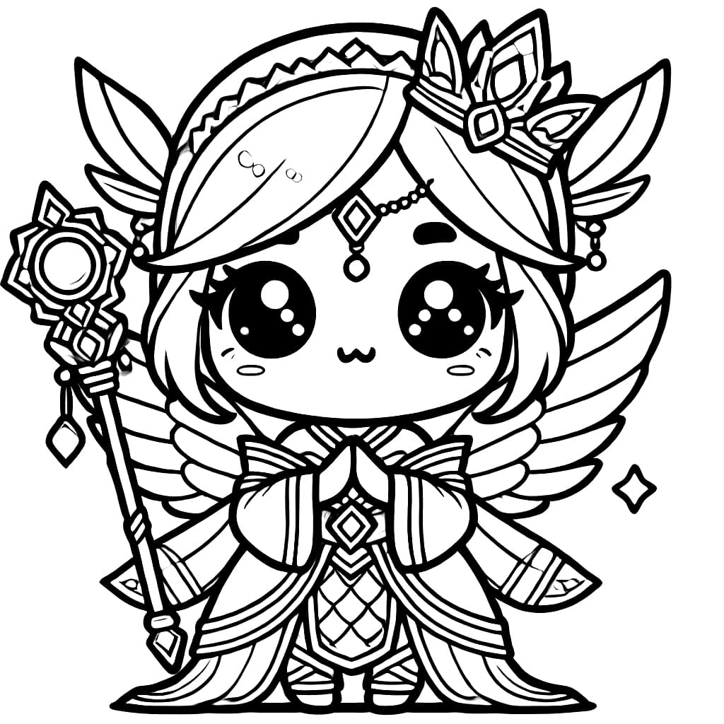 Chibi kuningatar Värityskuva
