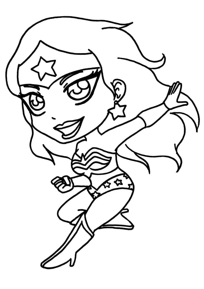 Wonder Woman Chibi Värityskuva
