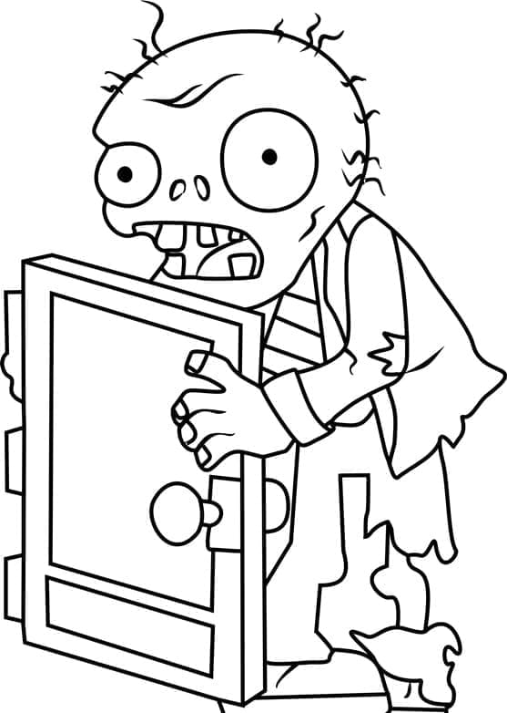 Plants vs Zombies Näytön ovi Zombie Värityskuva