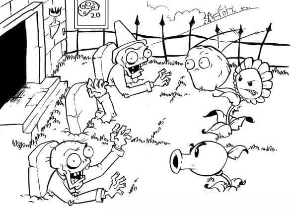 Plants vs Zombies coloring pages