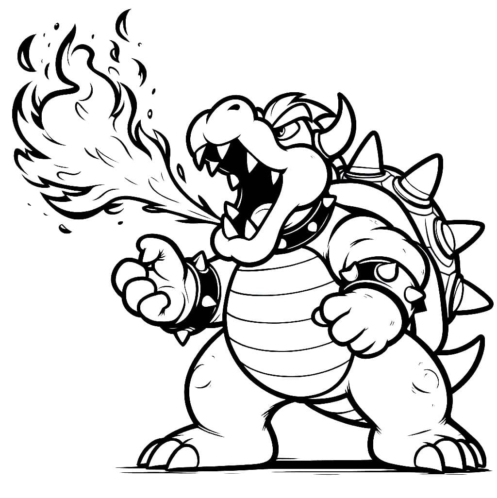 Bowser Fire Hengitys Värityskuva