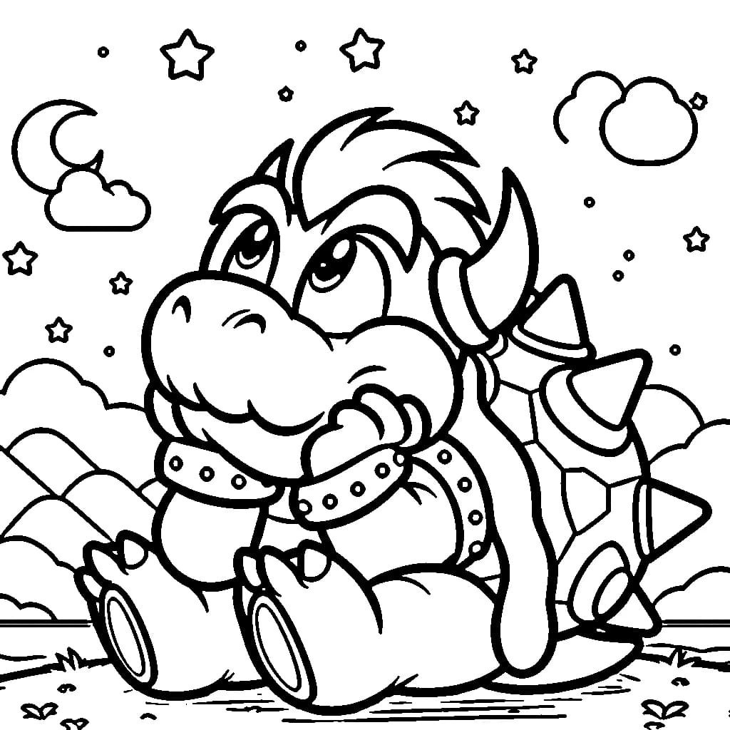 Bowser ajattelua Värityskuva