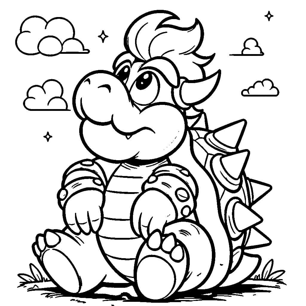 Bowser istuu Värityskuva