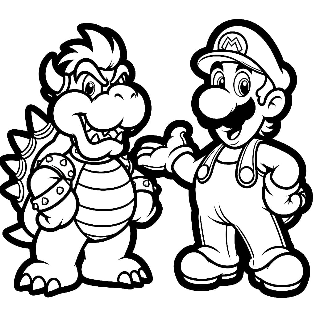 Bowser ja Luigi Värityskuva