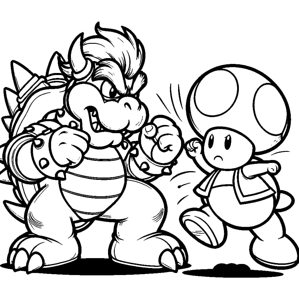 Bowser ja Toad Värityskuva