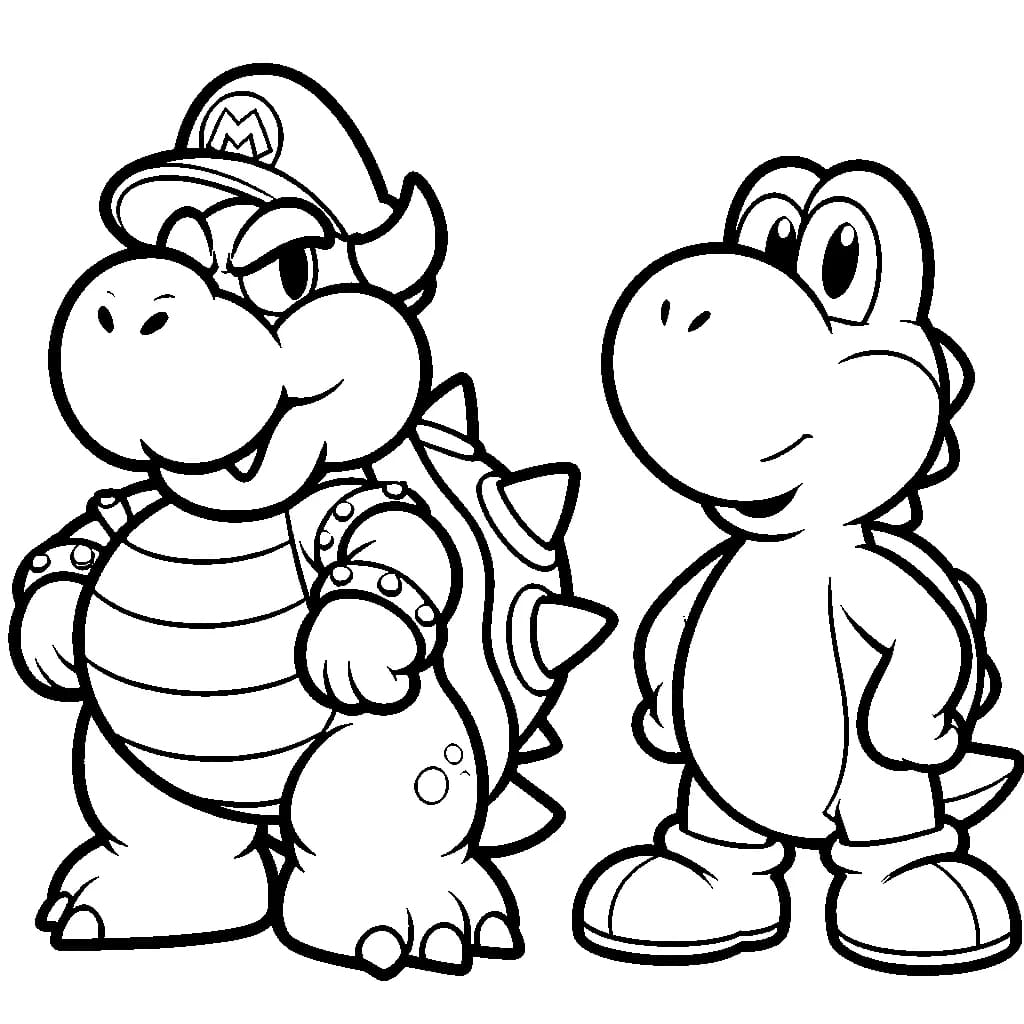 Bowser ja Yoshi Värityskuva