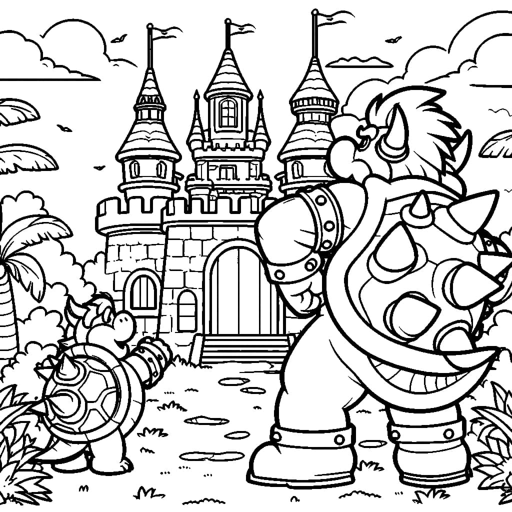 Bowser ja pitkä aika Värityskuva