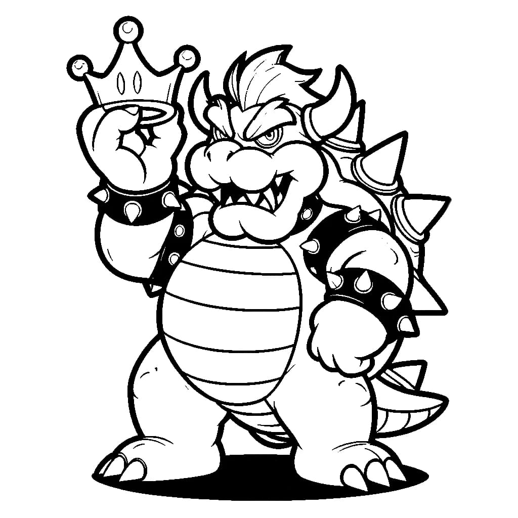 Bowser kruunulla Värityskuva
