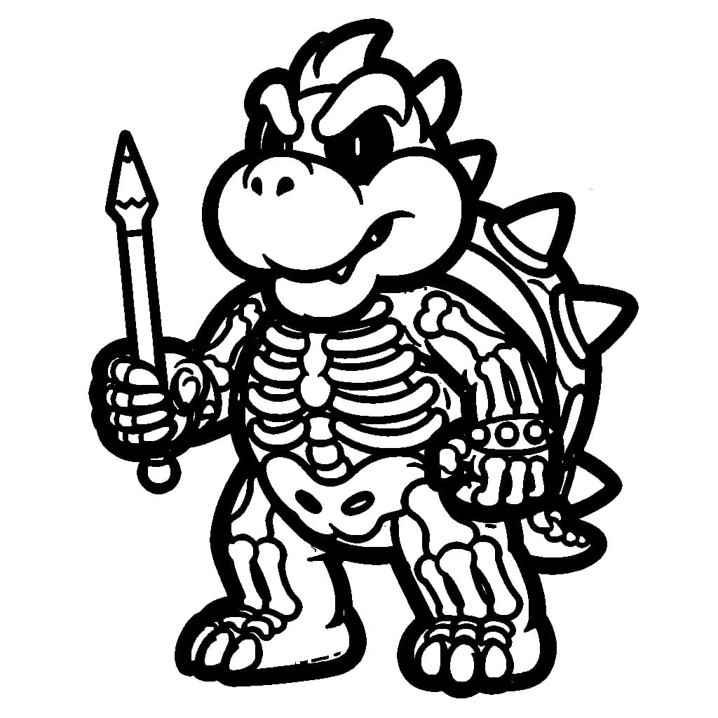 Bowser luuranko ilmainen Värityskuva