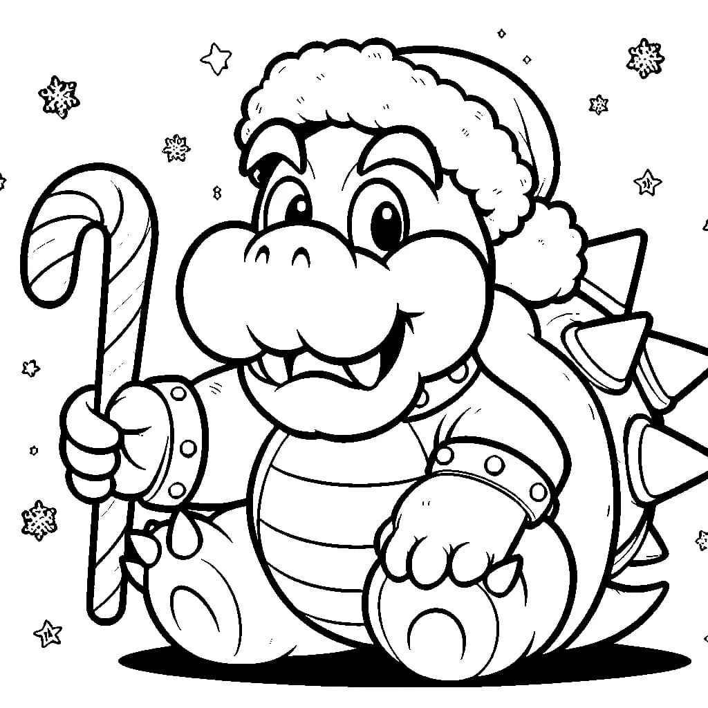 Bowser pitelee keppiä Värityskuva