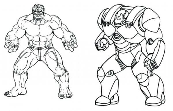 Hulkbuster ja Hulk Värityskuva