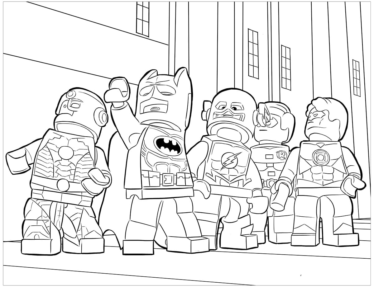 Lego Batman Justice Leaguen kanssa Värityskuva