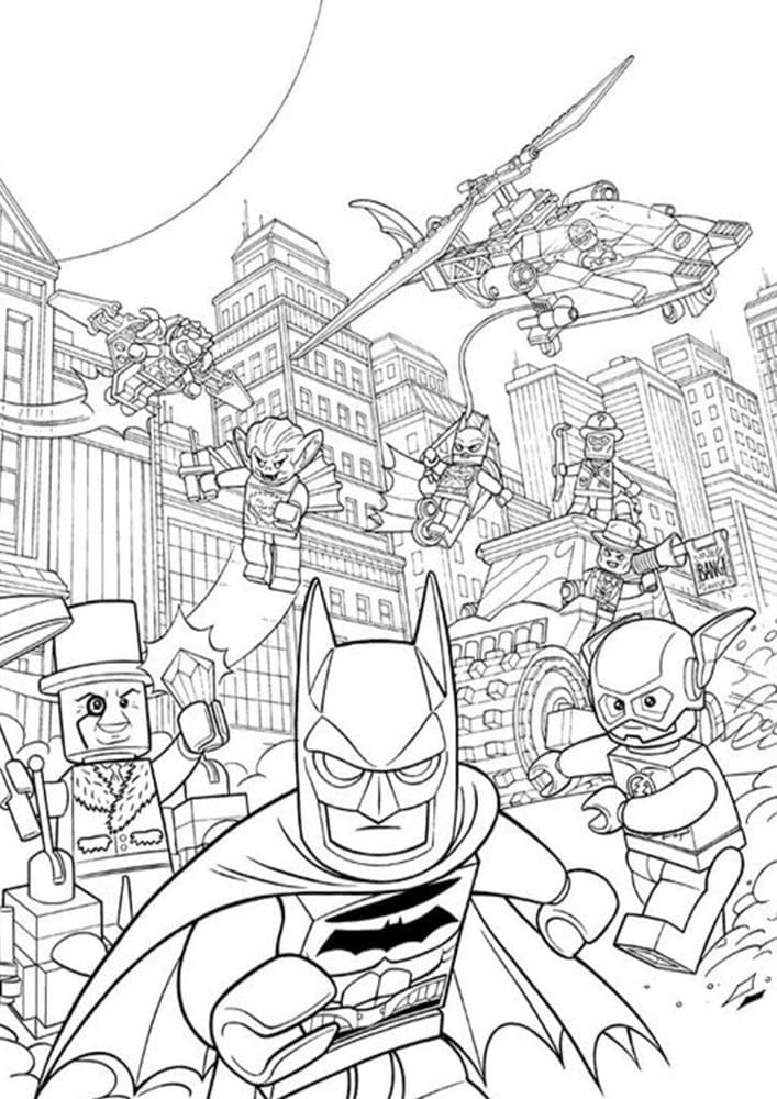Lego Batman ja Justice League Värityskuva