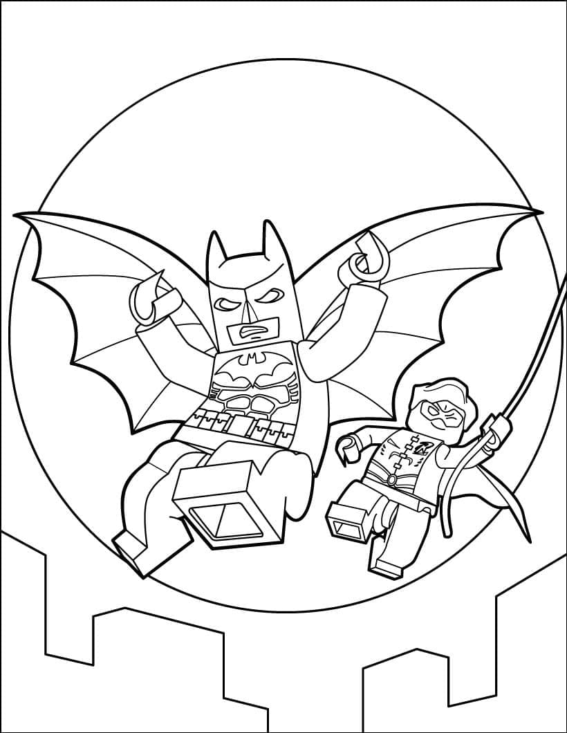 Lego Batman ja Lego Robin Värityskuva