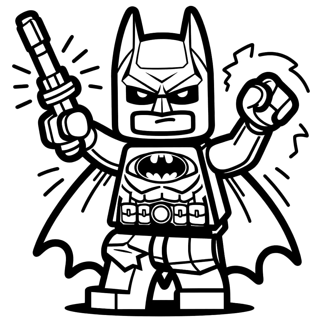 Lego Batman ja ase Värityskuva