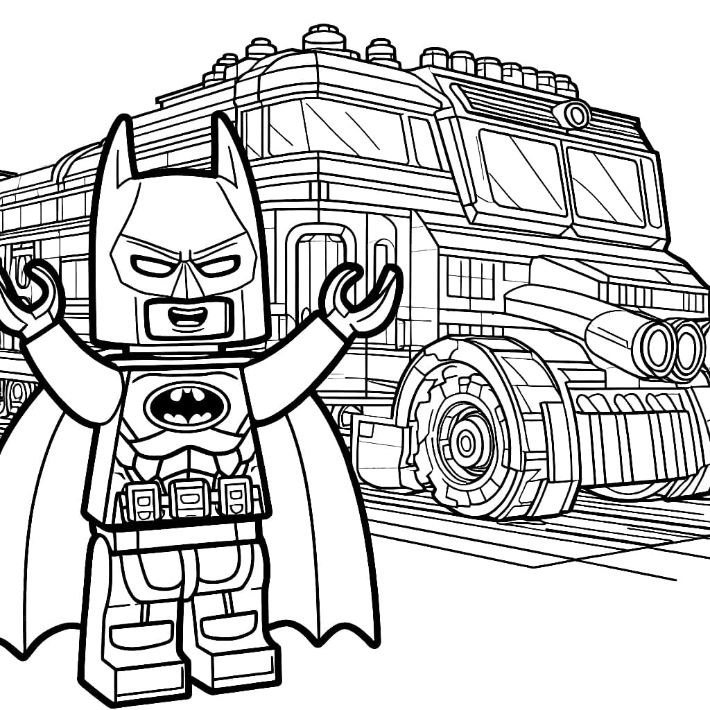 Lego Batman ja kuorma auto Värityskuva