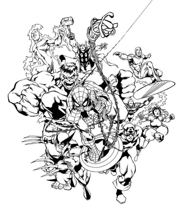 Marvel Universe hahmot Värityskuva