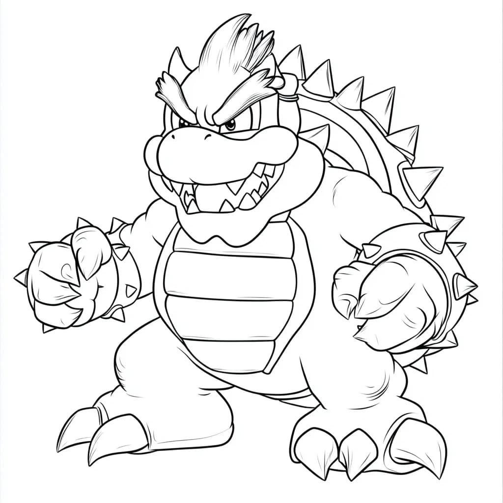 Piirrä Bowser Värityskuva