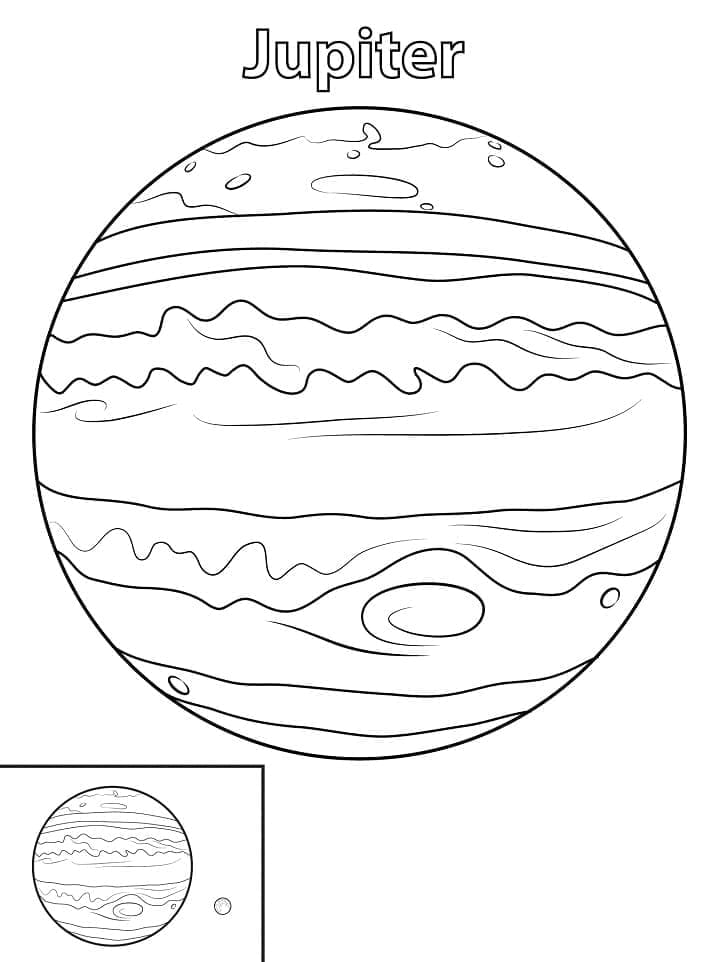 Planeetta Jupiter Värityskuva