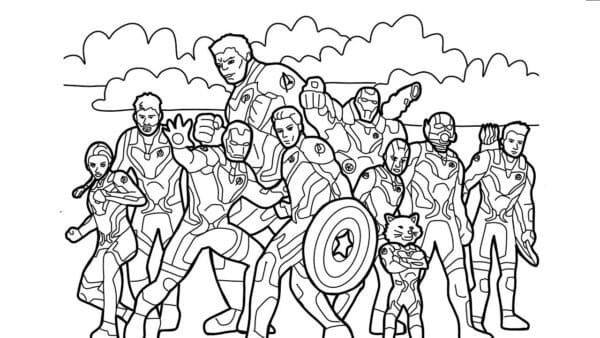 Söpöjä Marvel supersankareita Värityskuva