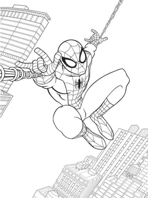 Spider Akrobaattinen hyppy Värityskuva