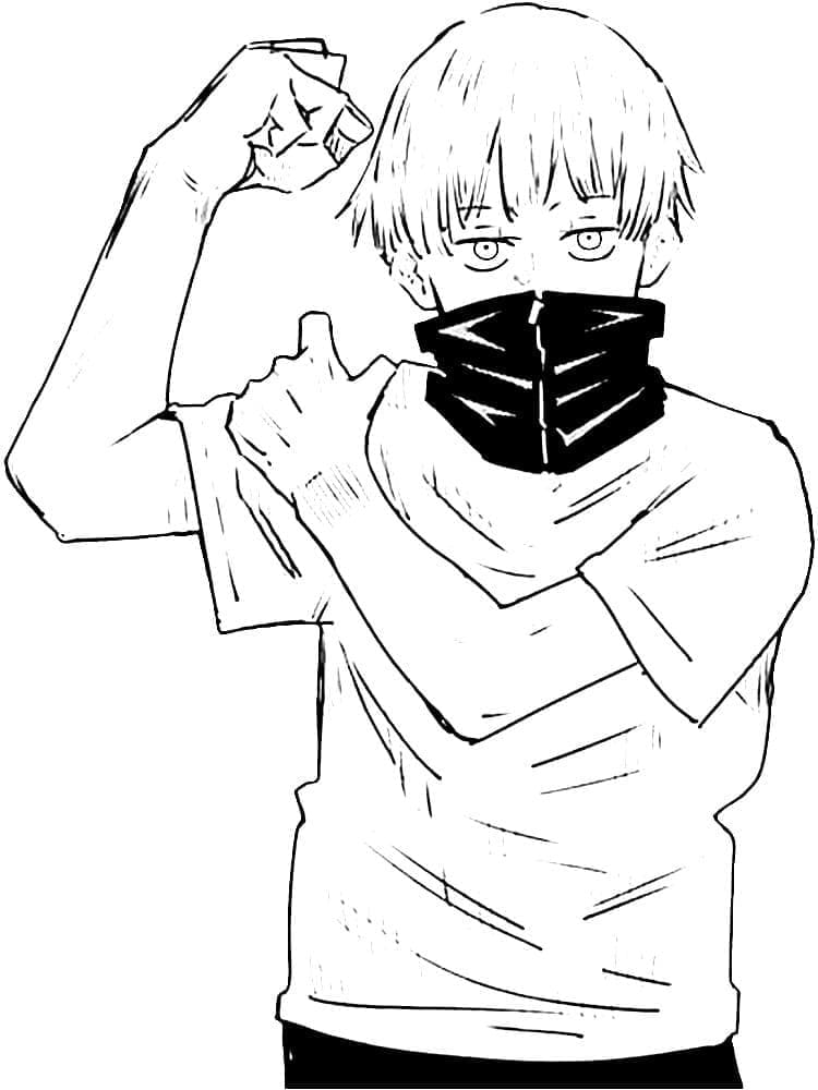 Toge Inumaki Jujutsu Kaisenilta Värityskuva