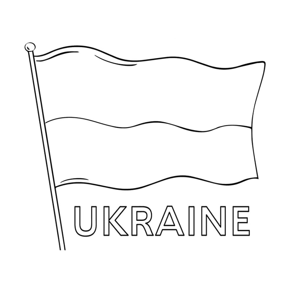 Tulosta Ukrainan lippu Värityskuva