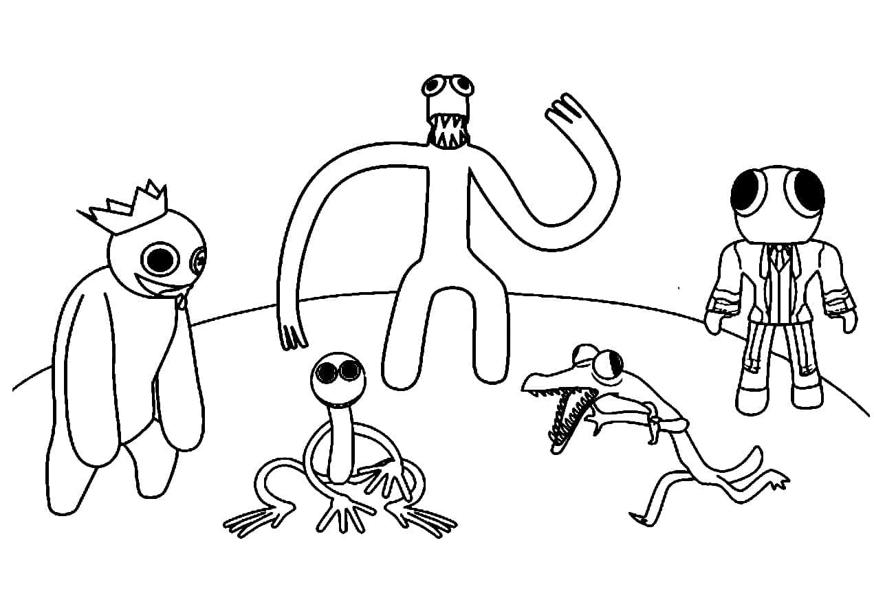 Tulostettava Roblox Rainbow Friends Värityskuva