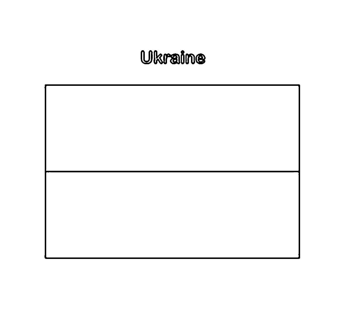 Tulostettava Ukrainan lippu Värityskuva