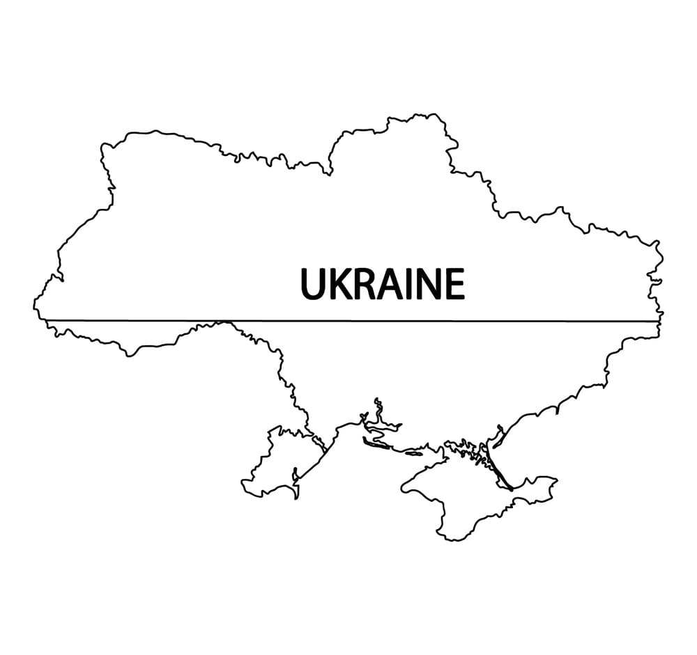 Ukrainan lippu kartalla Värityskuva